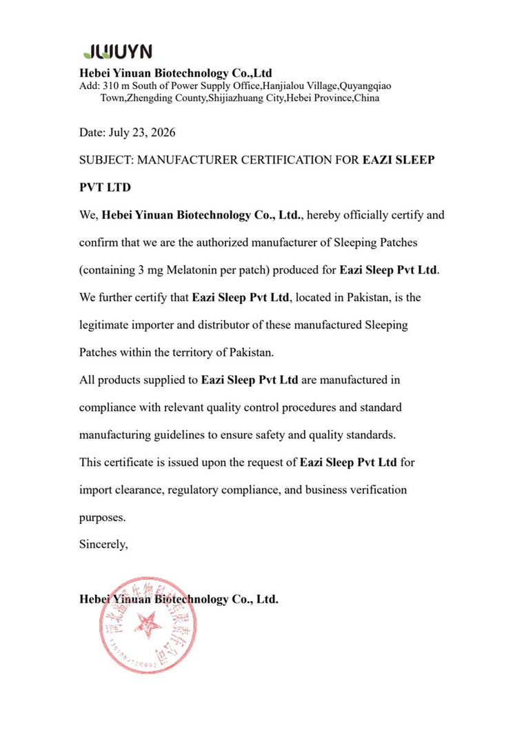 Manufacturer Certification
